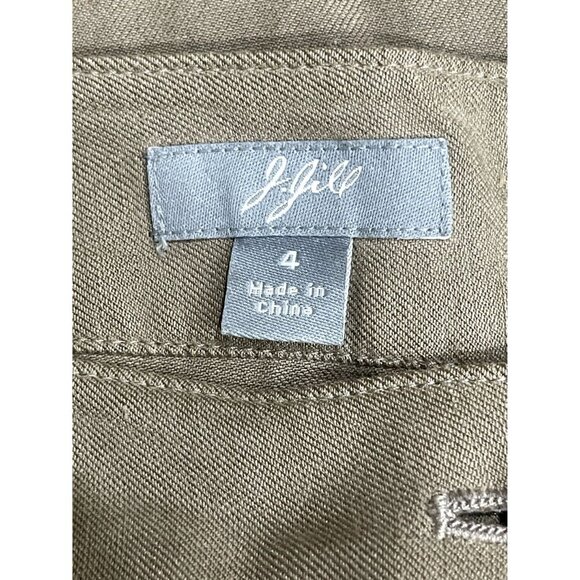 J. Jill Silk Linen blend Wide Leg pant Khaki/olive‎ Pockets Size 4 Career Office - Picture 4 of 8